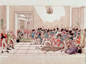 Rytíři z Aggardu odzbrojeni na králův rozkaz v Tuilerijském paláci v únoru od French School