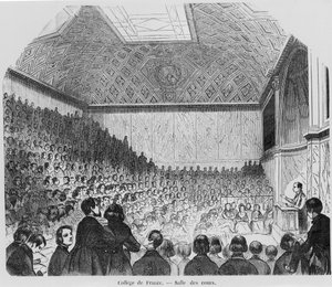 Přednáškové divadlo College de France, z Tableaux de Paris od E. Texiera, 1852 od French School
