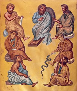 Hlavní lékaři starověku, fascimile z Codex Constantinopolitanus z Dioscorides od French School