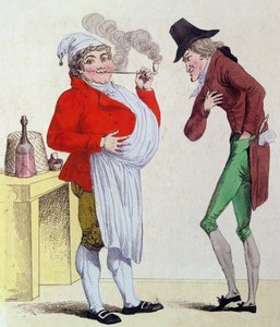 Muž bez starostí a muž bez peněz, květen 1815 (barevná rytina) od French School