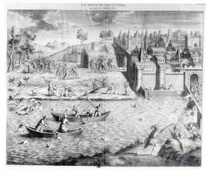 Masakr hugenotů v Tours v roce 1562 od French School