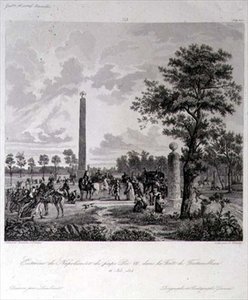 Setkání Napoleona a papeže Pia VII. v lese Fontainebleau, rytina A. Lipinski, 26. listopadu 1804 (rytina) od French School