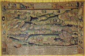 Setkání dvou armád v bitvě u Jarnacu, 13. března 1569 od French School