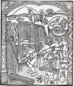 Měsíc srpen, z pastýřského kalendáře, 1496 od French School