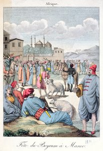 Muslimský festival Eid-el-Kabir v Maroku, 1811 od French School