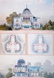 Pavilon fotografie na pařížské Exposition Universelle v roce 1867, cca 1867 (čb na papíře) od French School