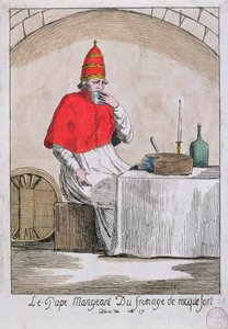 Papež pojídající sýr Roquefort, 1791 od French School