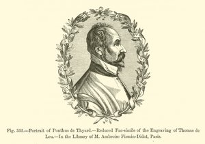 Portrét Ponta de Tyard (rytina) od French School