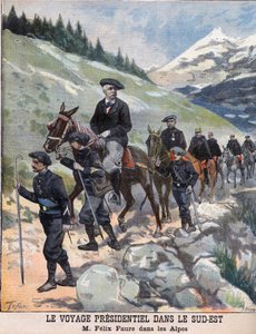 Prezidentská cesta na jihovýchod - francouzský prezident Felix Faure v Alpách od French School