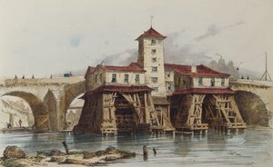 Pumpa Pont Notre Dame, 1836 od French School
