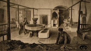 Odpočinková místnost tatarských lázní, hospoda. od Auguste Bry od French School
