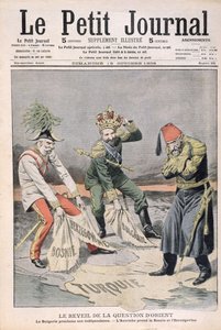 Oživení hmoty východních zemí a Balkánu, obálka z Le Petit Journal, 18. října 1908 (barevná rytina)