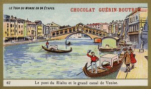 Most Rialto a Canal Grande v Benátkách (chromolitho) od French School