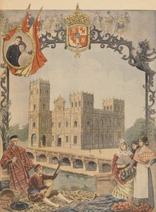 Španělský pavilon na Světové výstavě v roce 1900, Paříž, ilustrace z Le Petit Journal, 4. března 1900 od French School