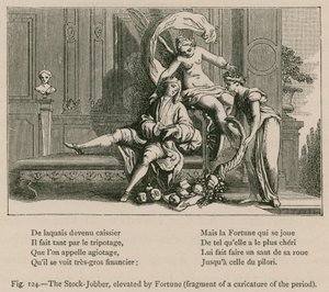 The Stock-Jobber, povýšený Fortune (fragment karikatury doby) od French School