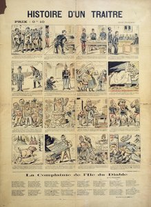 Příběh zrádce, karikatura proti Dreyfusardovi a list písní od French School