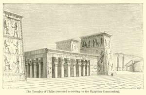Chrámy Philae, restaurované podle egyptské komise (rytina) od French School