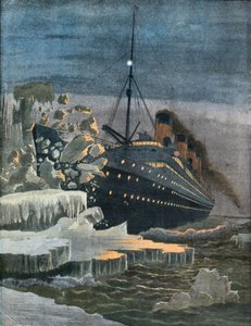 Titanic se srazí s ledovcem. od French School