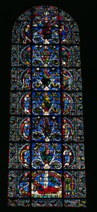 The Tree of Jesse, lancetové okno v západní fasádě (vitráže) (detail 98062) od French School