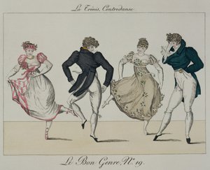 Trenis Quadrille, deska 19 z Le Bon Genre, 1805 od French School