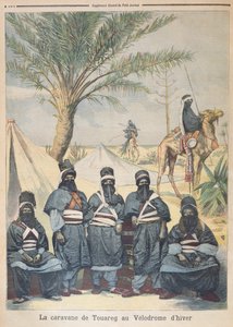 Karavana Tuaregů na zimním velodromu, ilustrace z Le Petit Journal, 4. června 1894