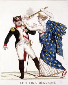The Unmasked Tyran - in "" Napoleon 1st, karikatury, sbírka figurín", c. 1814. od French School