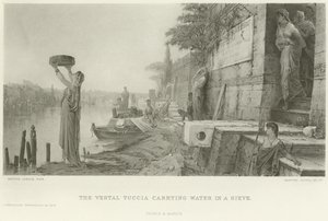 Vestal Tuccia nesoucí vodu v sítu (hlubotisk) od French School