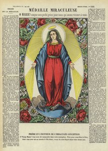 Panna Maria a zázračná medaile (barevná litografie) od French School