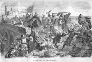 Armees of Saint Louis ravent Languedoc ve 13. století - - Rytina do „Historie papežů“ (...) Zločiny královny, krále a císařů v průběhu staletí“ od Maurice Lachatre od French School