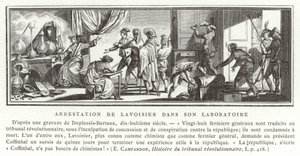 Zatčení Antoina Lavoisiera v jeho laboratoři, 1794 od French School