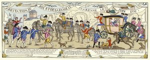 Zatčení Ludvíka XVI. Francouzského a jeho rodiny, Varennes, 22. června 1791 od French School