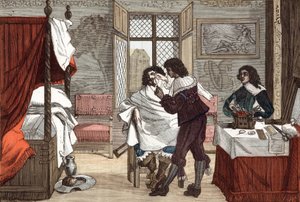 Holič, Francie, rytina Abrahama Bosse (1604-1676), c. 1640, rytina z "Paris a travers les siecles" tomeV od French School