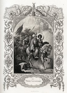Dobytí Konstantinopole osmanskými vojsky v roce 1453. Rytina k ilustraci Histoire des popes od Maurice Lachatreho (1814-1900), librairie du progres, Paříž. od French School