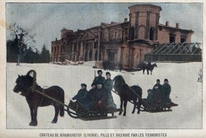Hrad Ringmundtof, Livonsko, plenění a palba ruských anarchistických revolucionářů. Rusko od French School