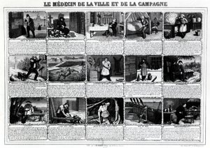 Lékař města a venkova a jejich různí pacienti, publikoval J. B. Gadolachez Cours de Brosses v Lyonu, koncem 19. ¿ od French School