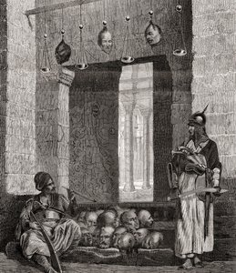Dveře do mešity El Assaneyn v Káhiře, Egypt, z "L"Univers Illustré", 1866 od French School