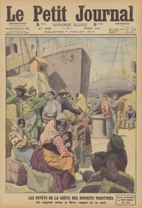Důsledky námořní stávky ve Francii (color litho) od French School