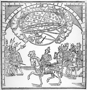 Vstup Jindřicha IV do Rouenu, ilustrace z „Discours de la Ioyeuse et triomphante entree de Henry IIII faicte en sa ville de Rouën“, vydané v roce 1599 od French School