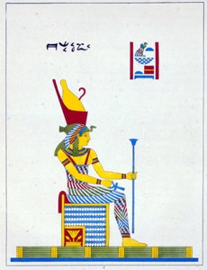 Bohyně Neith, ilustrace z Pantheon Egyptien: sbírka mytologických postav ze starověkého Egypta od Jean-Francoise Champolliona, vydáno kolem roku 1986 od French School