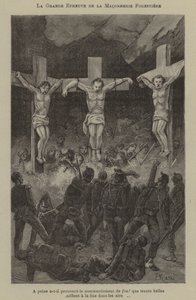 Velká zkouška lesních zedníků (rytina) od French School