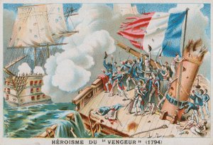 Hrdinství francouzské válečné lodi Vengeur du Peuple, 1794. od French School