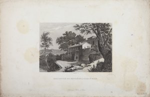 Dům Napoleona na ostrově Elba, vyrytý Schroederem od French School