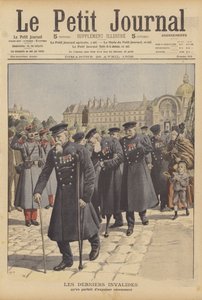 Poslední váleční veteráni z pařížského hotelu des Invalides (barevná litografie) od French School