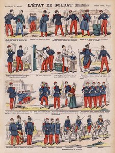 Život francouzského pěchotního vojáka (barva litho) od French School