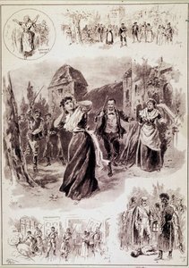 Hlavní ilustrace znázorňuje scénu: „Byla slyšet slza, následovaly jednotlivé rány. Francoise, rozrušená chvěním, si vzala ruce k uším.““ pro „L