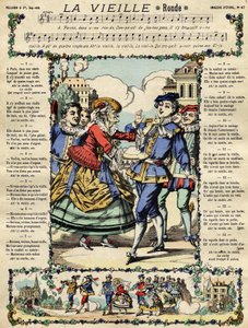Stará, populární píseň. Obrázek Epinal z 19. století od French School