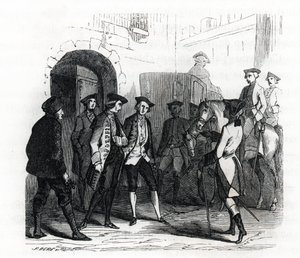 Vězni z Vincennes byli přemístěni do vězení Bastille v roce 1784 - (rytina) 1846 od French School