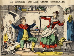 Pudink nebo tři přání (nebo směšná přání). od French School