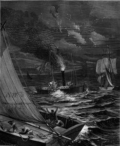 Loď vyrobil v roce 1807 Robert Fulton (1765 - 1815) pro trasu New York - Albany na řece Hudson. od French School