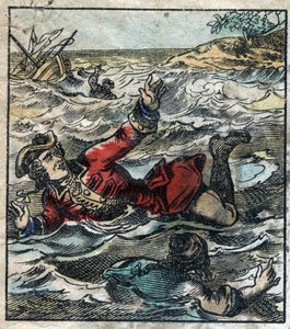 Potopení Lemuela Gullivera. Ilustrace pro „“ Gulliver